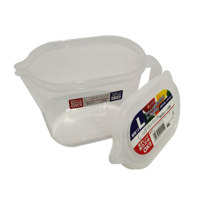 Hộp thực phẩm có tay cầm Nakaya 1000ml,  nắp bằng nhựa PE mềm dẻo, khả năng chịu được nhiệt từ -20~ 70°C- nội địa Nhật Bản