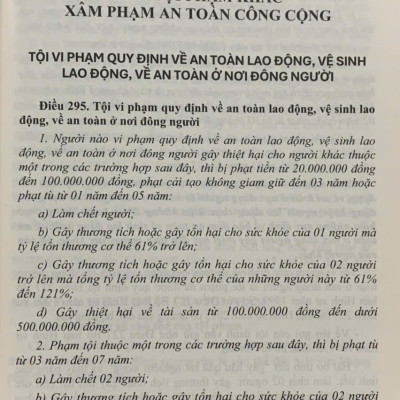 Bình luận Bộ luật Hình sự năm 2015 (Phần thứ hai – Các tội phạm), Chương XXI, Mục 3, 4: Các tội phạm khác xâm pham an toàn, trật tự công cộng