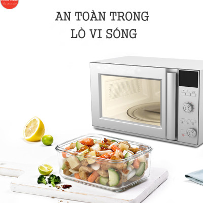 Bộ 3 hộp thủy tinh chịu nhiệt hình chữ nhật dung tích 370ml-CCL33