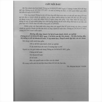 Sách Hướng Dẫn Thực Hành Chế Độ Kế Toán Hành Chính, Sự Nghiệp theo Thông tư số 24/2024/TT-BTC - TS. Phạm Ngọc Toàn (V2487D)
