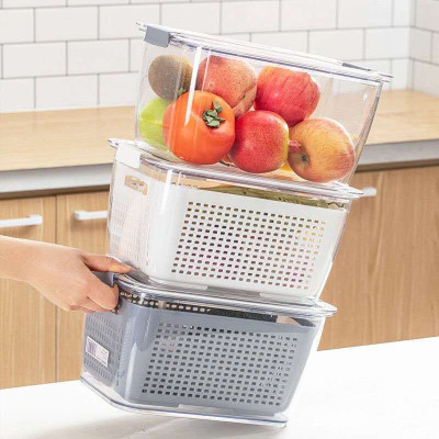 BỘ HỘP KÈM RỔ ĐỂ TỦ LẠNH BẢO  QUẢN THỰC PHẨM 2 IN 1 GIẢI PHÁP BẢO QUẢN THÔNG MINH TIỆN LỢI CAO CẤP