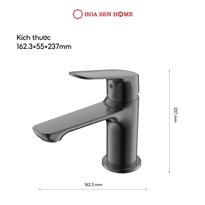 Vòi lavabo nóng lạnh TUSLO F004 Luxury chất liệu đồng nguyên chất, mạ Crom-Niken, công nghệ tạo bọt khí hiện đại - Hoa Sen Home - Hàng chính hãng
