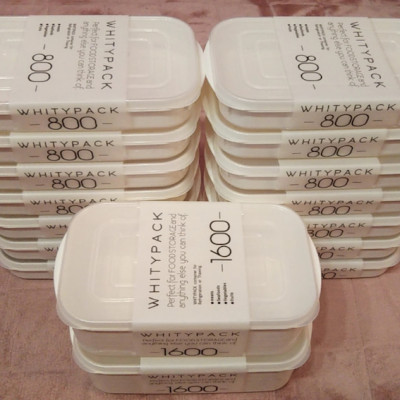 Bộ 05 hộp thực phẩm có nắp đậy an toàn Yamada Whity Pack hàng nội địa Nhật Bản #Made in Japan