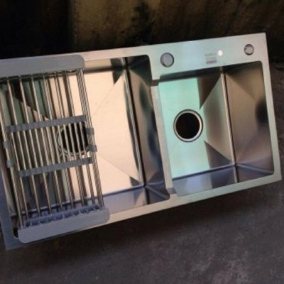 CHẬU RỬA BÁT, CHÉN INOX 2 HỐ CÂN GRBC8245L