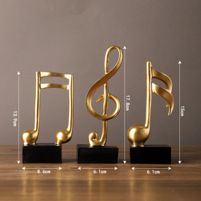 Mô hình 3 nốt nhạc, khoá sol mạ đồng trang trí đàn Piano, đồ decor trang trí nội thất tủ kệ , bàn làm việc - Hàng chính hãng