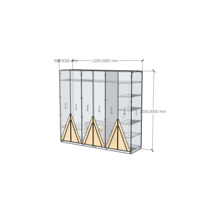 [Happy Home Furniture] CHARIS , Tủ quần áo 6 cửa mở, 220cm x 59cm x 200cm ( DxRxC), TCM_122