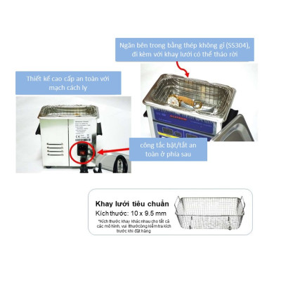 Bể rửa siêu âm Alstron  ALD-40050-12H (50W 1.2 Lít) – Chậu rửa siêu âm – ALD Series Ultrasonic Cleaner – Alstron Việt Nam