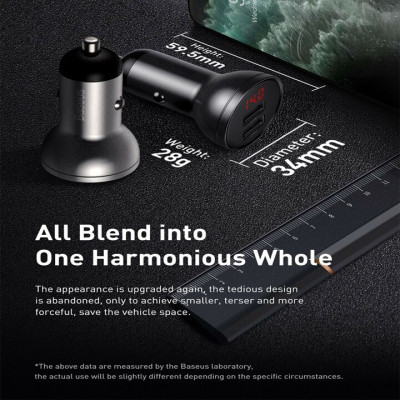 Tẩu sạc nhanh đa năng Baseus TZCCBX-B0G - hàng nhập khẩu