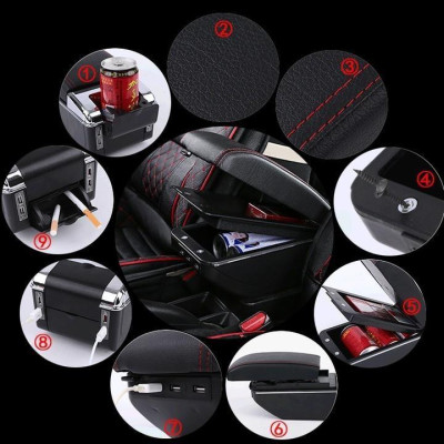 Hộp Tỳ Tay Dành Cho Xe Toyota Rush, Avanza có cổng USB lắp đặt dễ dàng