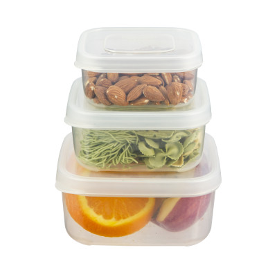 Bộ 3 hộp thực phẩm vuông Hokkaido size 750-1500-2500ml