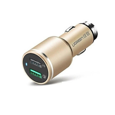 Ugreen UG30514CD130TK 48W màu Vàng Bộ sạc ô tô 2 cổng USB 2.4A + QC 3.0 - HÀNG CHÍNH HÃNG