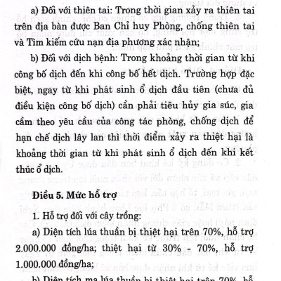 Quy Định Pháp Luật Về Cơ Chế, Chính Sách Hỗ Trợ Sản Xuất Nông Nghiệp Để Khôi Phục Sản Xuất Vùng Bị Thiệt Hại Do Thiên Tai, Dịch Bệnh