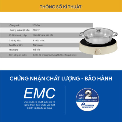 Bếp Từ Đơn BlueStone ICB-6603 - 2000W - Hàng Chính Hãng