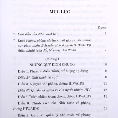 Luật Phòng, Chống Nhiễm Vi Rút Gây Ra Hội Chứng Suy Giảm Miễn Dịch Mắc Phải Ở Người (HIV/AIDS) (Hiện Hành) (Sửa Đổi, Bổ Sung Năm 2020)