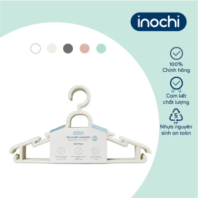 Set 10 cái Móc áo đầm vuông Hara 180 Bằng Nhựa Cao Cấp Inochi Nhật Bản (407 x 80 x 220 mm) - Giao Màu Ngẫu Nhiên