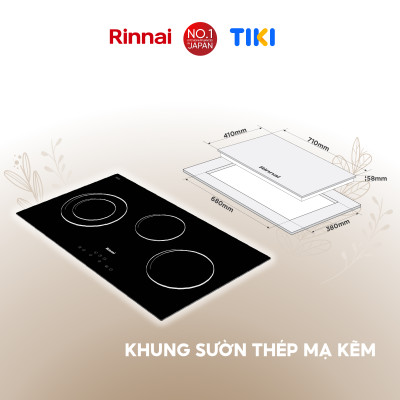 Bếp hồng ngoại Rinnai RB-7013E-CB mặt kính Schott 5200W - Hàng chính hãng.