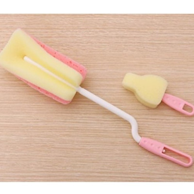 Combo hộp 110 chiếc tăm bông Sanyo kháng khuẩn an toàn cho bé + dụng cụ cọ rửa bình sữa - nội địa Nhật Bản