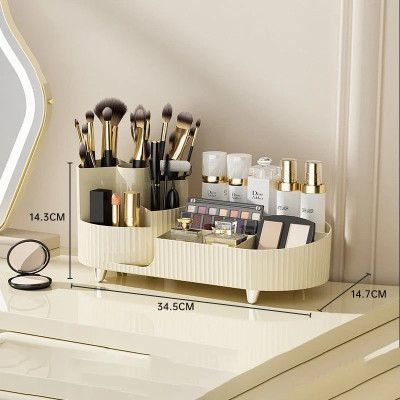 Kệ mỹ phẩm để đồ trang điểm xoay 360 độ, Kệ Hộp Để Phụ Kiện Trang Sức Nữ Trang chia nhiều ngăn lớn đựng đồ tiện lợi, đa năng 
