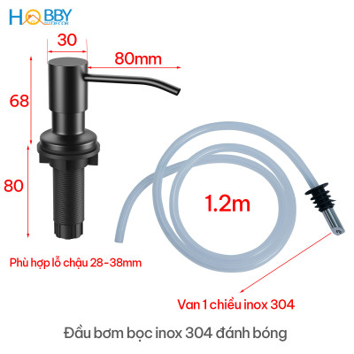 Vòi bơm hút nước rửa chén đầu inox 304 sơn đen HOBBY Home Decor NRC4