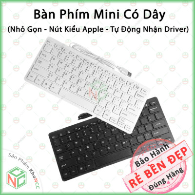(Tiện Dụng) Bàn Phím Mini Có Dây Cổng USB KhoNCC Hàng Chính Hãng Cho Máy Vi Tính PC - Laptop - Nhỏ Gọn, Hiệu Quả - KLM-KBAK1K (Trắng, Đen)
