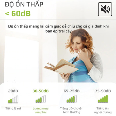 Máy Ép Chậm Olivo SJ22 Thương Hiệu Mỹ Ép Rau Không Lo Kẹt Máy Ép Kiệt 99% Dễ Vệ Sinh Công Suất 150W - Hàng Chính Hãng