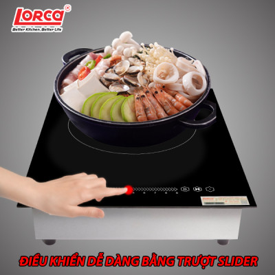 Bếp từ đơn LORCA TA-1018 PLUS - Hàng chính hãng cao cấp nhập khẩu, bo viền kim loại, công suất lớn