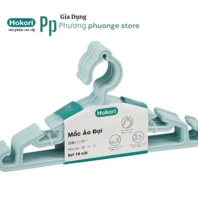 Combo Set 10 Móc Treo Quần Áo Đại HokoriL 2833, Mắc quần áo người lớn nhựa Việt Nhật cao cấp