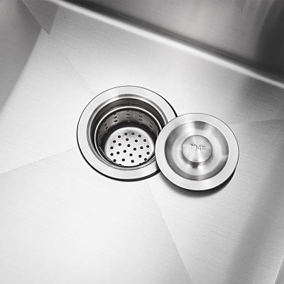 Chậu rửa chén bát inox sus304 Valenza 10048 có hộc cài dao thớt, bộ xiphong ống xả chống hôi, kèm rá rau củ inox đa năng