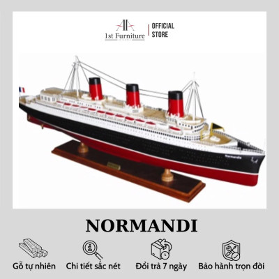 Mô hình Du thuyền NORMANDI cao cấp, mô hình gỗ tự nhiên, sang trọng lắp ráp sẵn 1st FURNITURE