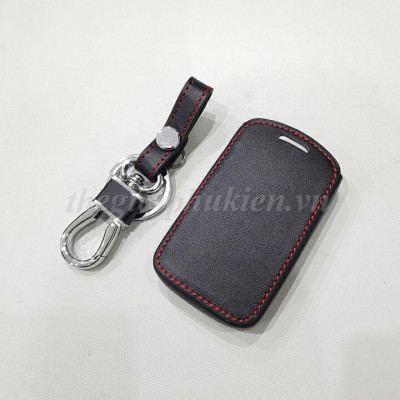 Bao da bảo vệ chìa khóa xe Mazda 3 2020 kèm móc đeo Inox