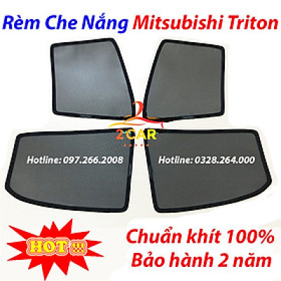 Rèm Che Nắn xe Triton 2016-2023 loại 2 Rèm Chắn Nắng Nam Châm Cho Xe ô tô, Bộ 4 Tấm, có nam châm