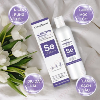 Dầu Gội Xả Compliment Selen Sạch Sâu Giảm Rụng, Làm Mọc Tóc 200ml