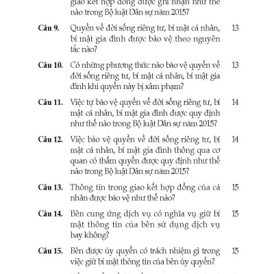 Tư Vấn, Phổ Biến Và Áp Dụng Pháp Luật Bảo Vệ Quyền Về Đời Sống Riêng Tư, Bí Mật Cá Nhân, Bí Mật Gia Đình