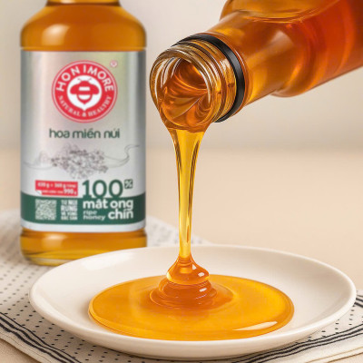 Mật ong rừng Hoa Miền Núi dạng tuýp tiện dụng 130g - 100% mật ong chín Honimore 