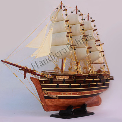 Mô hình thuyền cổ trang trí Napoleon chì (Thân: 40cm)