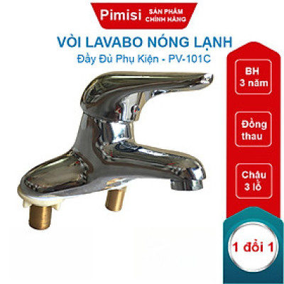 Vòi Lavabo Nóng Lạnh Pimisi Của Chậu Rửa Mặt Bằng Đồng Thau - Điều Chỉnh Nước Bằng Gật Gù Nóng Lạnh | Hàng Chính Hãng