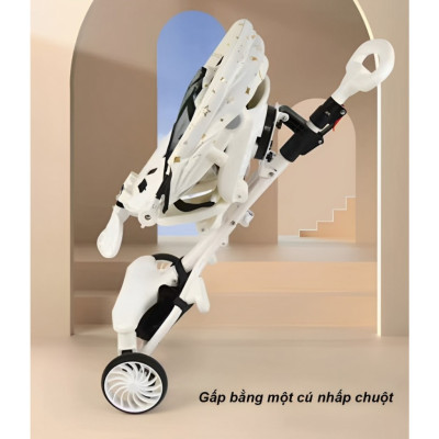 Xe đẩy cho bé 2 chiều có thể gấp gọn linh hoạt，chịu lực trên 50kg ，3 tư thế ngả sâu có giảm sóc cho bé yêu