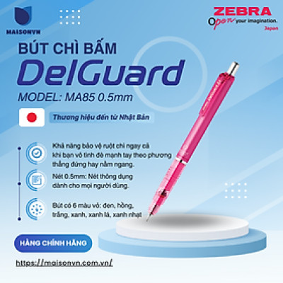 Bút chì bấm không gãy ruột Zebra Delguard 0.5mm - [Chính hãng]