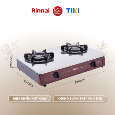 Bếp gas dương Rinnai RV-MC26RS mặt bếp inox và kiềng bếp men - Hàng chính hãng.