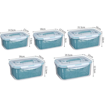 BỘ 5 HỘP ĐỰNG ĐỒ, THỰC PHẨM TỦ LẠNH 2 NGĂN CÓ NẮP ĐẬY CAO CẤP