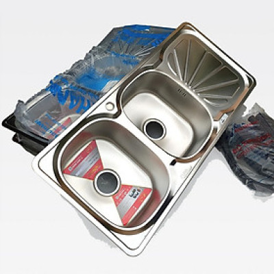 Chậu Rửa Bát Inox Tân Á Đại Thành RA03 - Kích thước 101x47cm loại 2 hộc 1 cánh rộng rãi, tặng kèm bộ xi phông