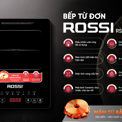 Bếp Từ Đơn Tân Á Đại Thành Rossi RS-1020CE01 Kèm Nồi - Hàng Chính Hãng Bảo Hành 24 Tháng