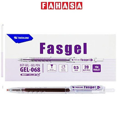 Hộp 20 Bút Gel 0.5 mm - Thiên Long Gel-068 - Mực Tím