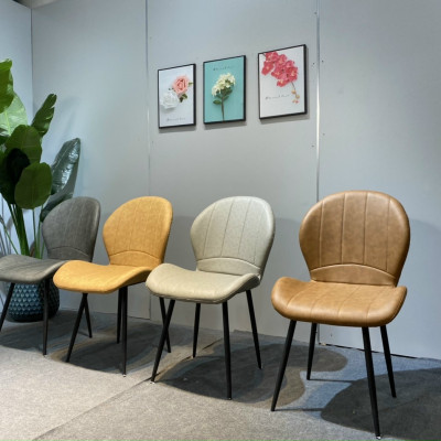 Bộ bàn ăn mặt đá phiến Ceramic kết hợp ghế Nordic sọc