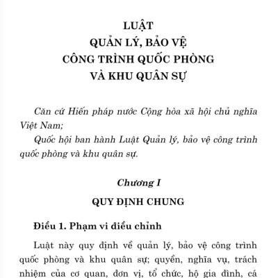 Luật Quản lý, bảo vệ công trình quốc phòng và khu quân sự