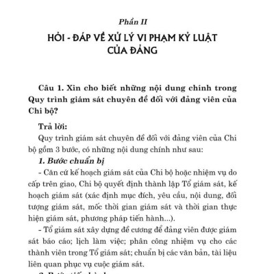 Hỏi - đáp về xử lý vi phạm kỷ luật của Đảng (bản in 2024)