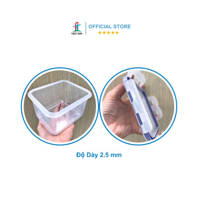 [TẶNG KHAY RÁO NƯỚC] Bộ 3 Hộp Đựng Thực Phẩm VIETSON (1300,2400,3200ml) Nắp Khóa 4 Cạnh Kín Hơi