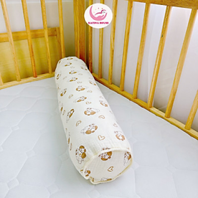 Gối ôm trẻ em Katina House, chất vải muslin mềm nhẹ, mát, thoáng khí, thấm hút siêu tốt