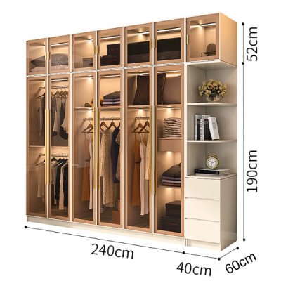 [ Miễn phí vận chuyển & lắp đặt]  Tủ quần áo cánh kính Ohaha có kèm đèn led - TCK005