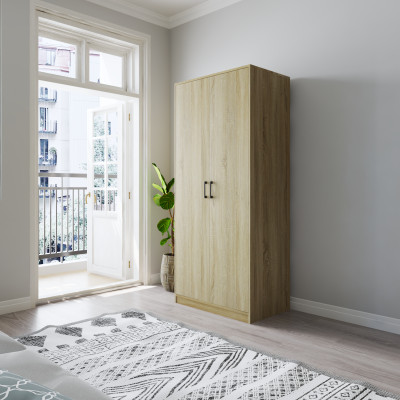 HAPPY FURNITURE , HEINEE - Tủ quần áo 2 cửa mở, TCM_216 , 80cm x 54cm x 190cm DxRxC, sản phẩm phổ thông